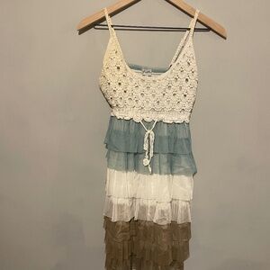 J Gee pretty multicolored layered dress in size large